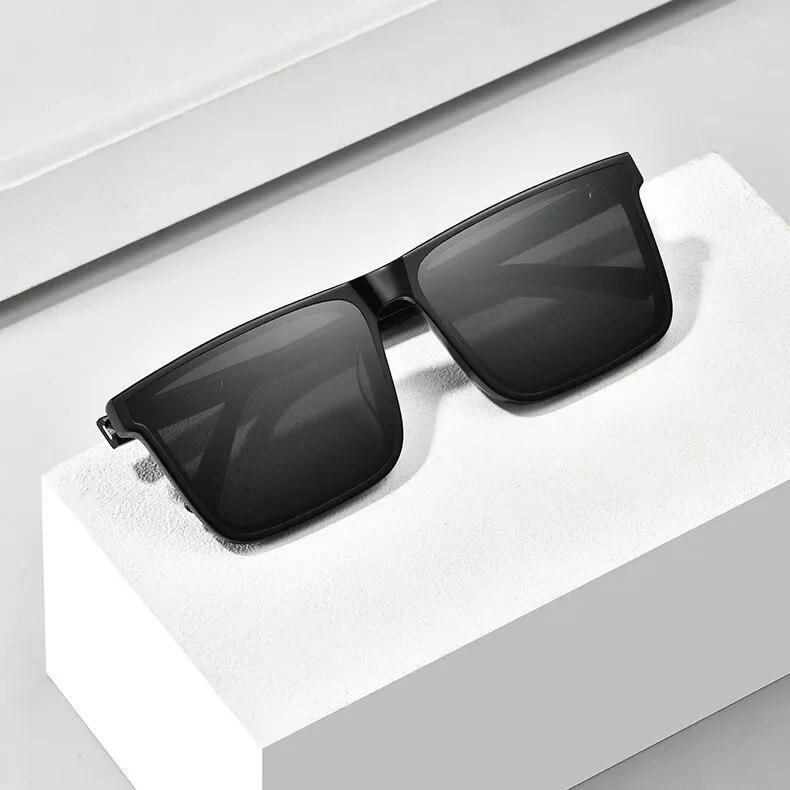 Men’s Geometric Square Fashion Glasses – HD Lenses, Durable PC Frame for Driving & Casual Wear