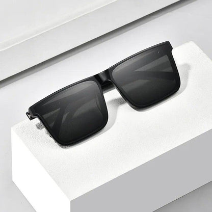 Men’s Geometric Square Fashion Glasses – HD Lenses, Durable PC Frame for Driving & Casual Wear