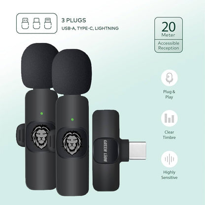 Green Lion 3 in 1 Wireless Microphone