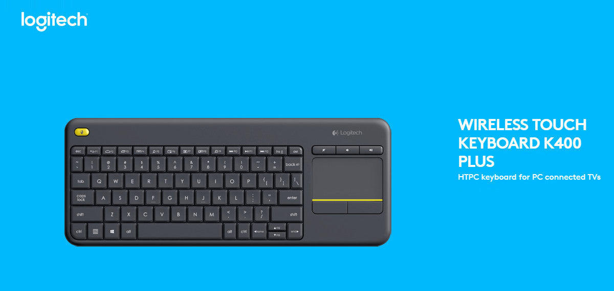 LOGITECH K400 Plus Wireless Keyboard With Touch Pad - 100% Authentic