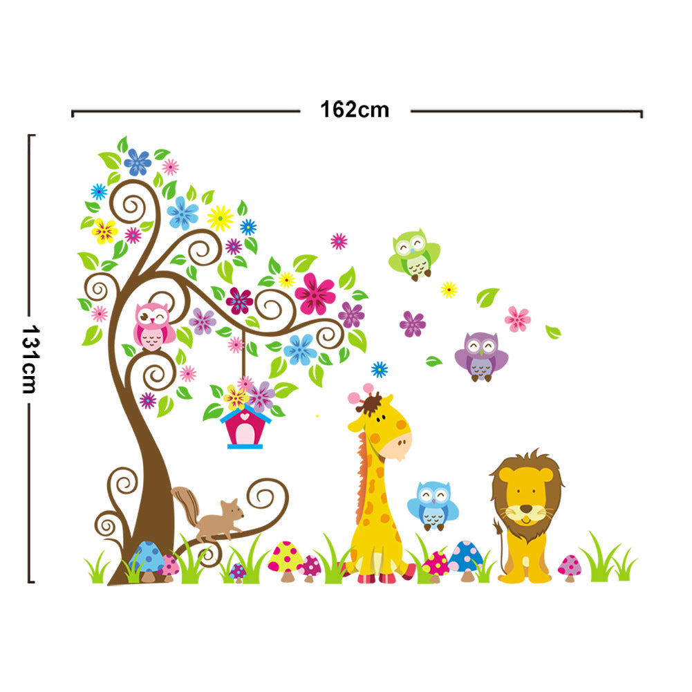 Lions and Friends Cartoon Animals Wall Decal Sticker for Kids' Room Decoration