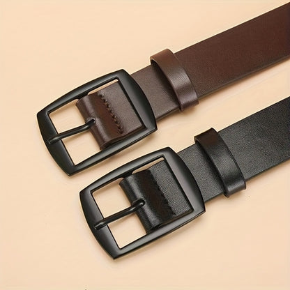 1Pc of Stylish PU Leather Belt for Men, Featuring a Simple and Vintage Design with a Smooth Buckle