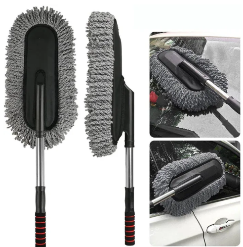 Removable Microfiber Car Wash Brush: Ultrafine Fiber Cleaning Tool for Cars & Motorcycles
