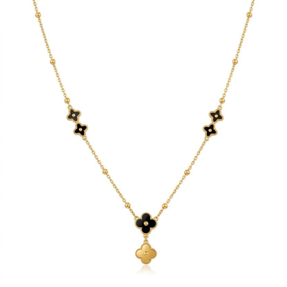 Aura Premium Non-Tarnish Golden Clover Necklace