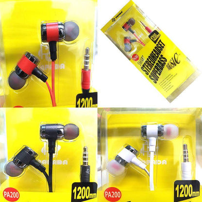PA200 3.5mm Jack Stereo Headset Super Bass Hands Free Earphone Headphone with Mic