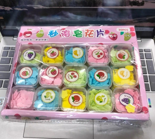 Scented Mini Fresh Soap Paper Suitable for Outdoor 1Pc Blue
