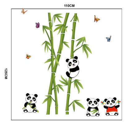 Panda Tree Cartoon Animals Theme Kids Wall Art Decal Sticker Decoration for Living Room Nursery Baby Girl Boy Kid Children's Room Bedroom Decoration