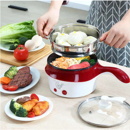 Multi-Function Portable Cooker Non-Stick Stainless Steel Electric Skillet Fry Pan Rice Cooker