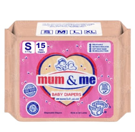 Mum and Me Baby Diaper Small 15 Pack (Small Baby Pasting)