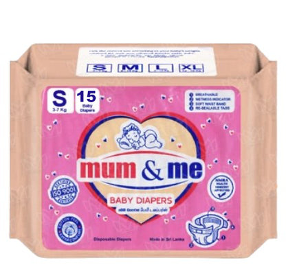 Mum and Me Baby Diaper Small 15 Pack (Small Baby Pasting)