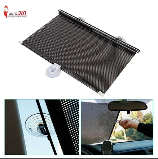 Retractable Car Windshield Sun Shade, Universal Auto Sun Visor with Double Suction Cups
