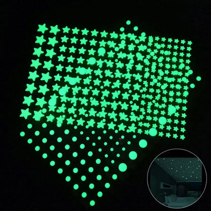 216 Pcs High Radium Star Stickers High Quality 3D Light Emitting Stars - Radium Luminous Stars Florescent Glowing in the dark Radiam Stickers