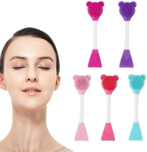 2-In-1 Soft Silicone Bear Face Brush