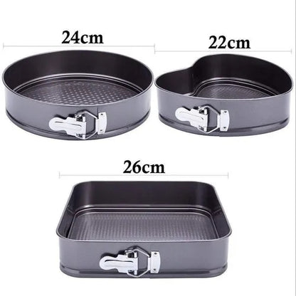 3 PCS Cake Baking Springform Pan Cake Mould Cake Tray Cake Mold (Heart Shape Round Shape Square Shap