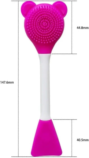 2-In-1 Soft Silicone Bear Face Brush