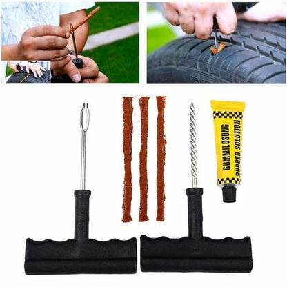Car Tubeless Tire Repair Tools Tyre Puncture Repair Plug Kit Needle Patch Fix Tool