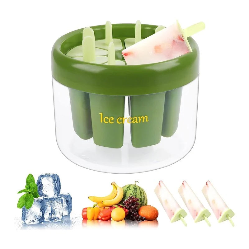 8 Pieces Ice Cream Molds Reusable Popsicle Mold Set Homemade Household Food Grade Plastic Ice Cream Mold Popsicle Ice Lolly Mold Kitchen Ice Pop Molds