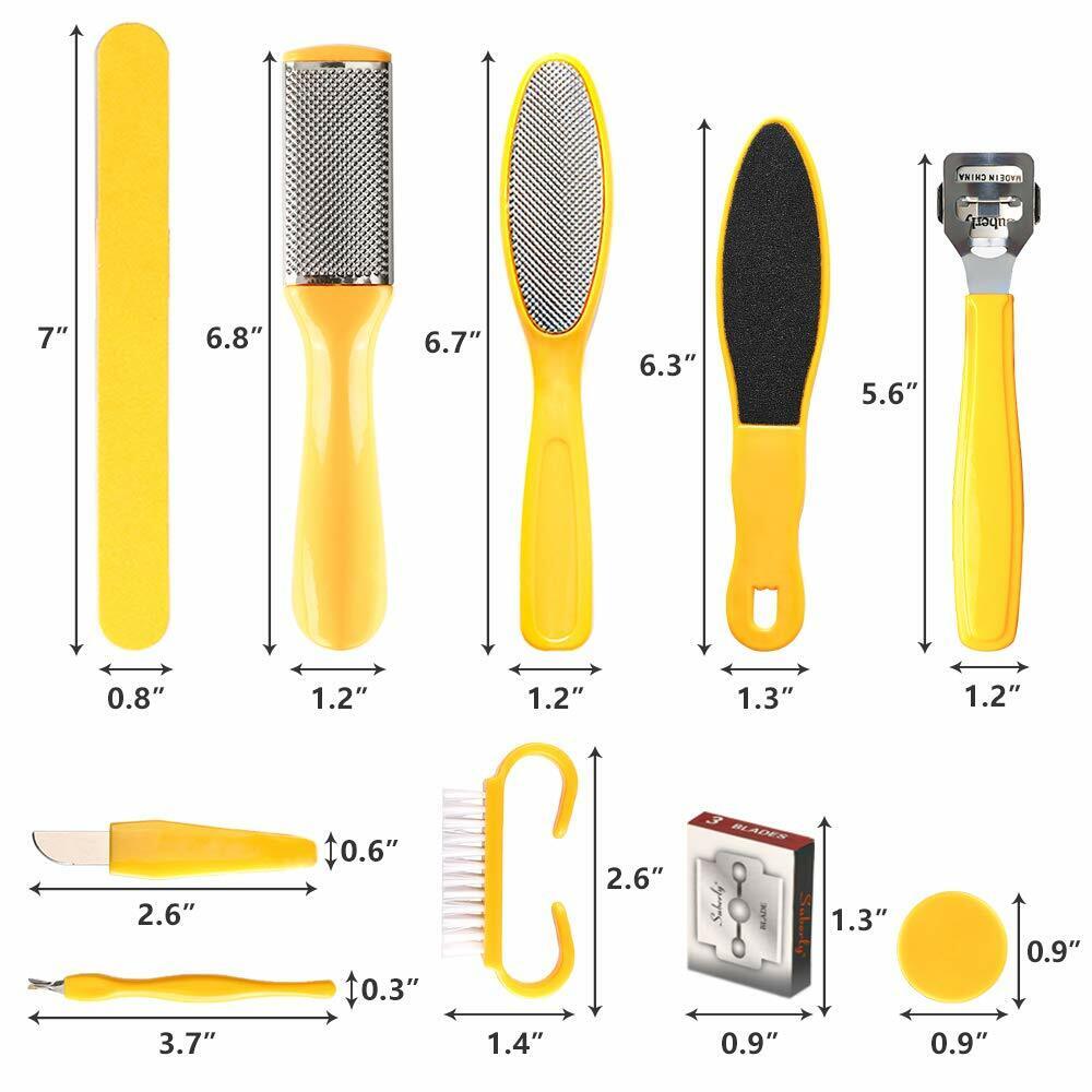 Professional Stainless Steel Pedicure Tools Set 10 in 1, Foot Care Kit, Nail Toe Rasp Peel Dead Hard Skin Callus Remover Feet Care Pedicure