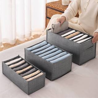Foldable Drawer Clothing Organizer | Multi-Grid Storage Box for Jeans, T-Shirts & Underwear