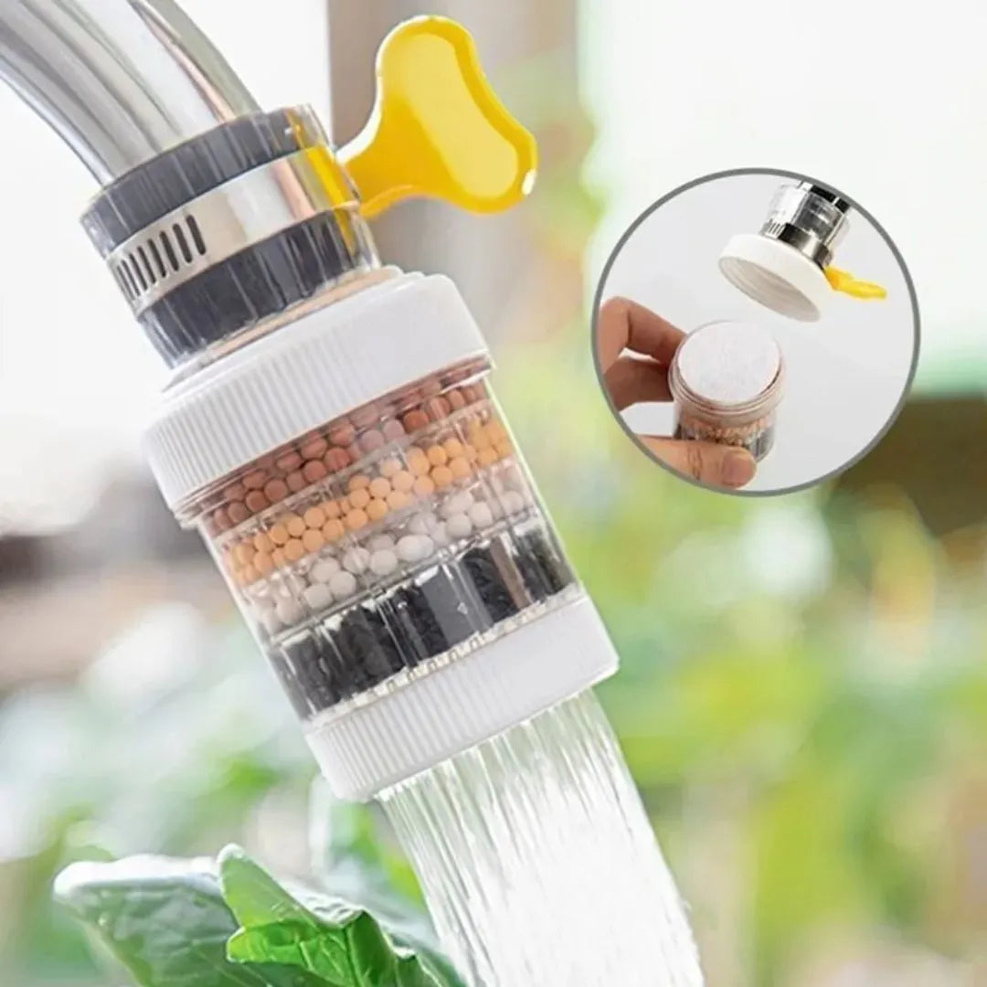Removable & Washable 6-Layer Faucet Water Filter: Household Tap Water Filtration Housing