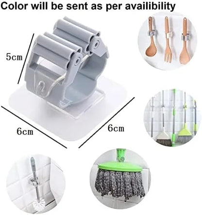Home Storage Rack Hanging Traceless Hooks Wall Mounted Mop Organizer 1Pc