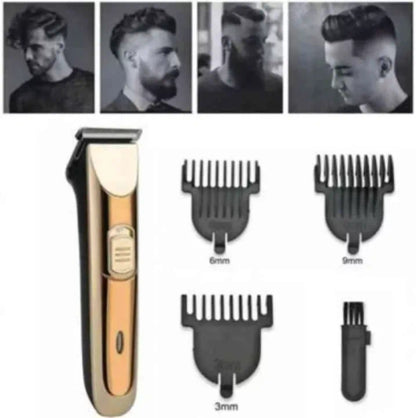 Geemy GM-6028 Hair & Beard Trimmer – Rechargeable with Stainless-Steel Blades for Precise Trimming.