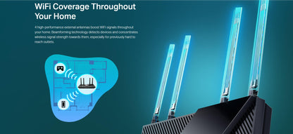 TP-Link AX3000 WiFi 6 Router – 802.11ax Wireless Router, Gigabit, Dual Band Internet Router OneMesh Compatible (Archer AX55)