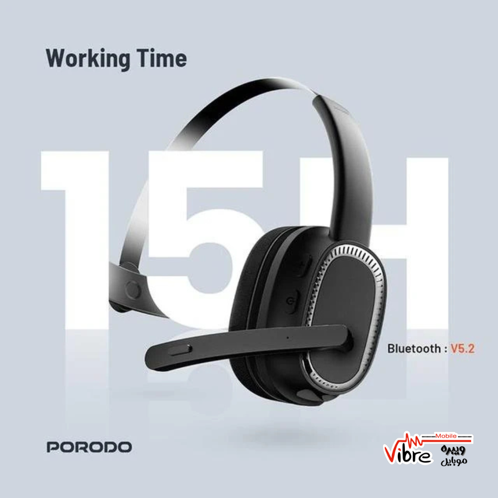 Porodo ENC Wireless Work Headphone - Black