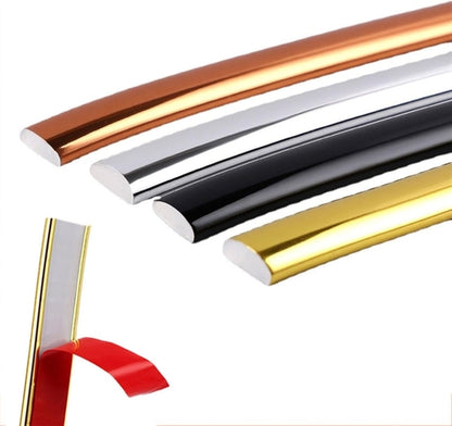 Self-Adhesive Caulking Strip Flexible Molding Wall Trim Wall Edging Strip 3Mtr/SILVER