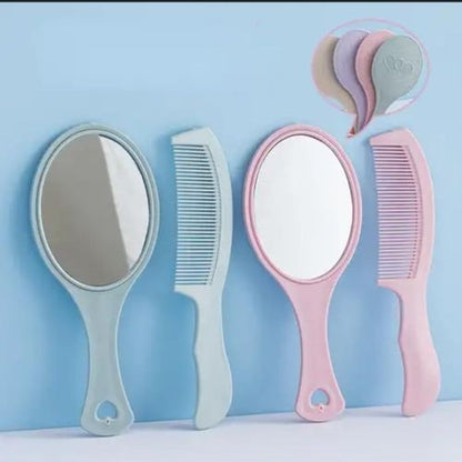 Hand Mirror with Comb