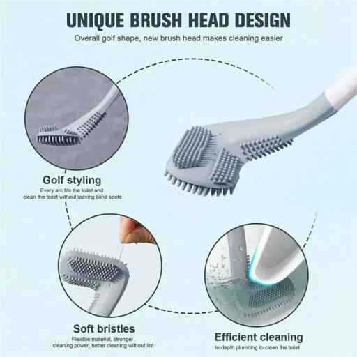 Silicone Toilet Brush Long Handled Toilet Brush No Dead End Toilet Cleaning Brush
