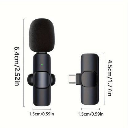 K9 Professional Wireless Lavalier Microphone – Type-C & IPhone, Plug & Play
