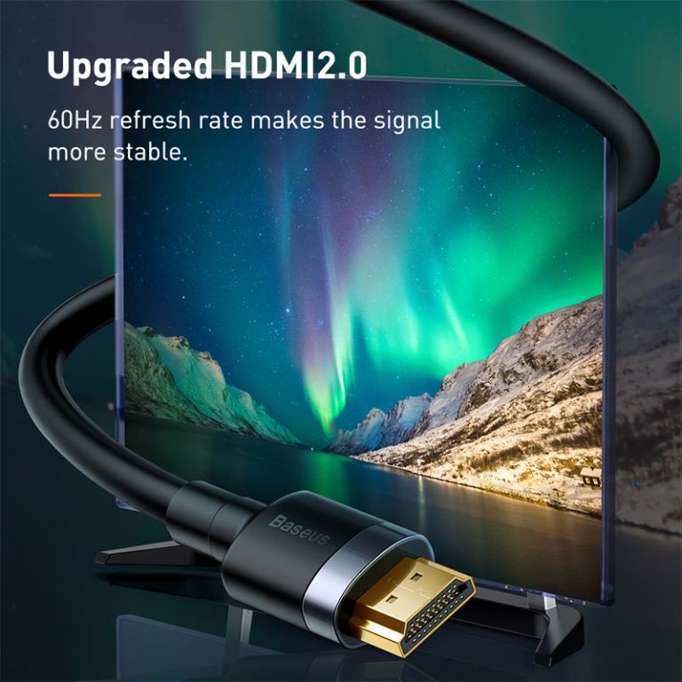Baseus HDMI To HDMI Cable Cafule HDMI 2.0 cable 4K 60 Hz 3D 18 Gbps
