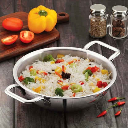 Stainless Steel Low Stew Pot with Glass Lid ,Induction Base/Gas Cooker Compatibl