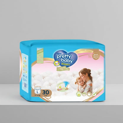 Pretty Baby | Disposable Baby Diapers | Large 30 Pcs