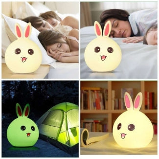 Night Lamp for Kids | Silicone Cute Little Rabbit LED Table Lamp Night Lights