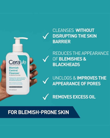 CeraVe Control Face Cleanser with 2% L Acid Inamide for Lemish-Rone Skin 236Ml Unscented