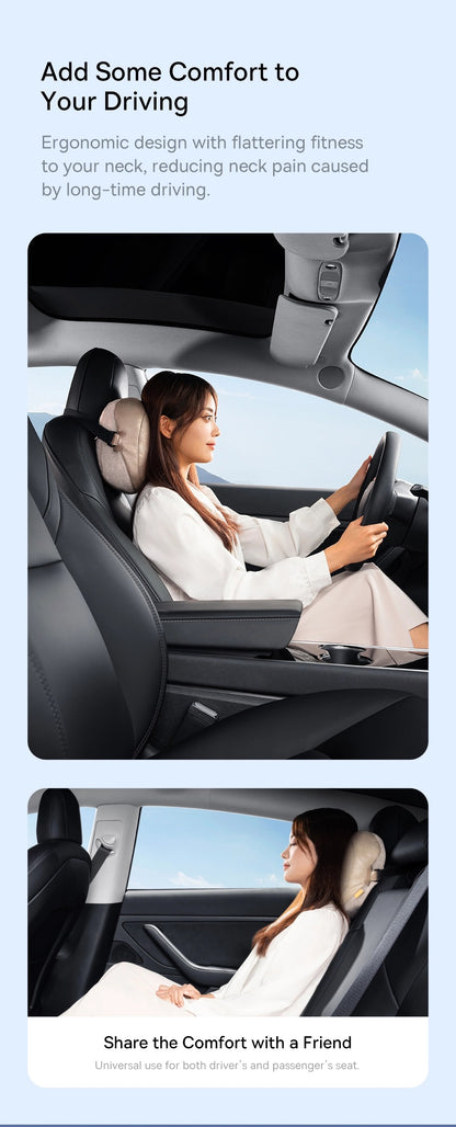Baseus Comfort Ride Series Fabric Car Headrest Cushion Dual Material Double Sided Car Headrest Pillow For Car Van Jeep SUV etc....