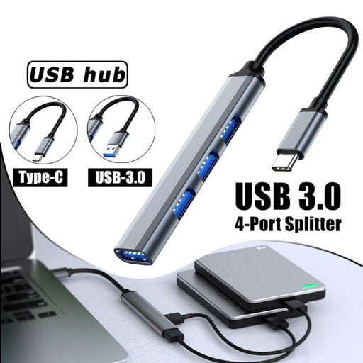 USB Hubs TYPE C Aluminum Body High Speed Splitter 5Gbps for PC Computer Accessories Multiport HUB 4