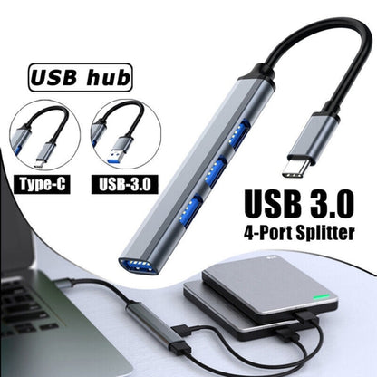 USB Hubs TYPE C Aluminum Body High Speed Splitter 5Gbps for PC Computer Accessories Multiport HUB 4