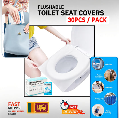 10 Pcs Disposable Toilet Paper Seat Covers Pack - Travel Pack - Water Soluble Anti-Bacteria Flushable Toilet Covers for Travel, Public Toilets Toilet Seat Covers Disposable Travel Pack