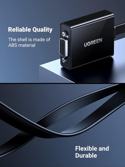 UGREEN Active HDMI to VGA Adapter with 3.5mm Audio Jack HDMI Male to VGA Female up to 1080P for PC Laptop Ultrabook