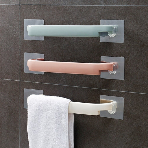 Self-Adhesive Towel Holder Racks Wall Mounted Wipes Bracket Slipper Shelf Multifunction Hanging Hook