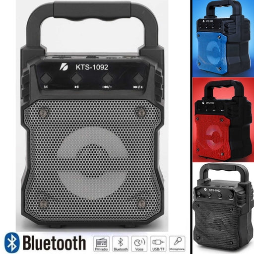 Wireless Portable Bluetooth Speaker with Micro SD, USB Flash & FM Radio Support, Assorted Color Blue