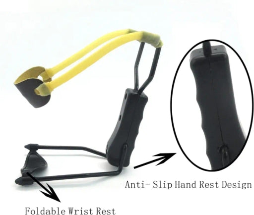 Folding Slingshot with Wrist Support Strong Thick Rubber Band