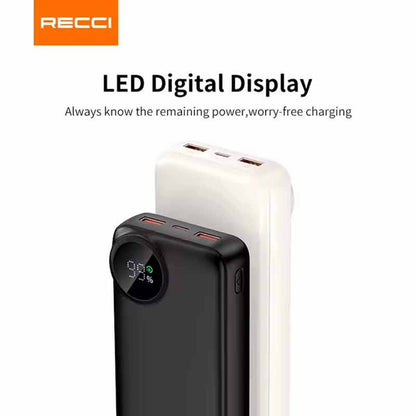 Genuine RECCI 10000 / 20000 /  30000 / 50000mAh Power Bank Type-C Output & 2 USB 22.5W Dual Fast Charging Battery Pack