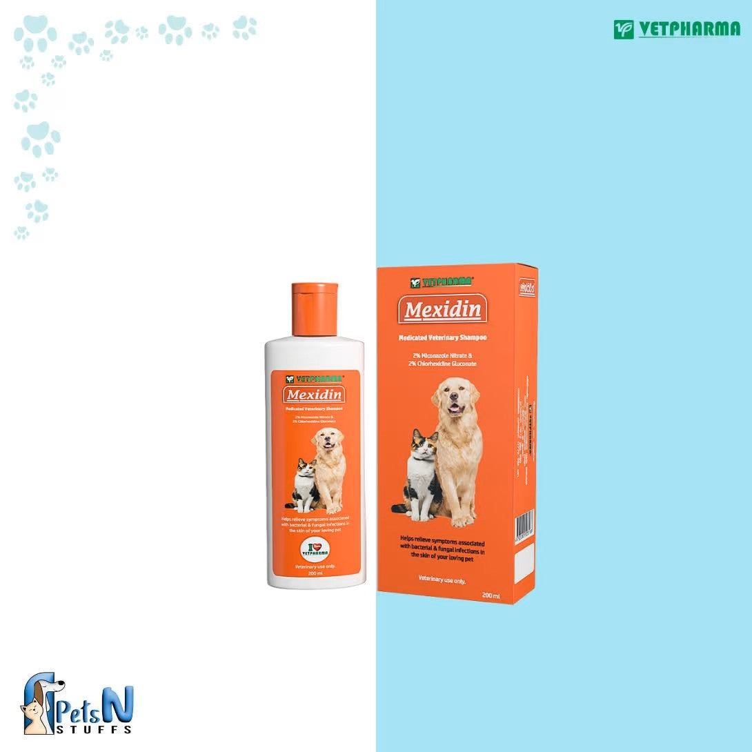 Vetpharma Mexidin Shampoo for Cats and Dogs 200Ml