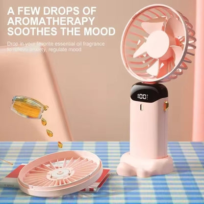 Mini Fan New 3000MAh USB Handheld Fan Mini Portable  Small Digital Display Folding Rechargeable