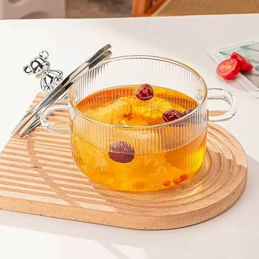 Portable Glass Soup Pot Tableware Dishes Dining Transparent Wok Cooking Nonstick Food Lazy Portable
