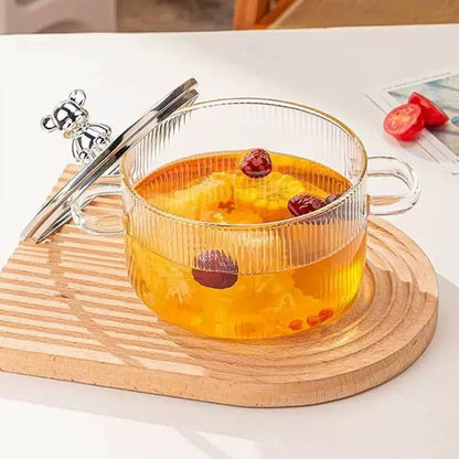 Portable Glass Soup Pot Tableware Dishes Dining Transparent Wok Cooking Nonstick Food Lazy Portable